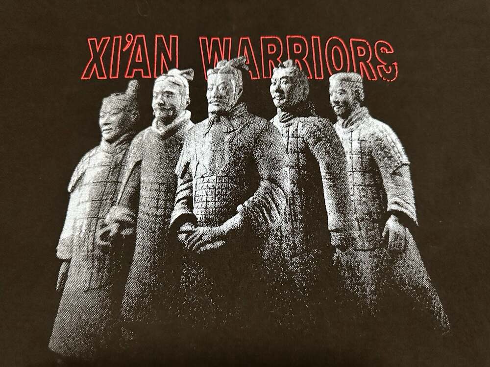 Pandak Xi'an Warriors Terracotta Army Graphic T-Shirt Black, Size 3X